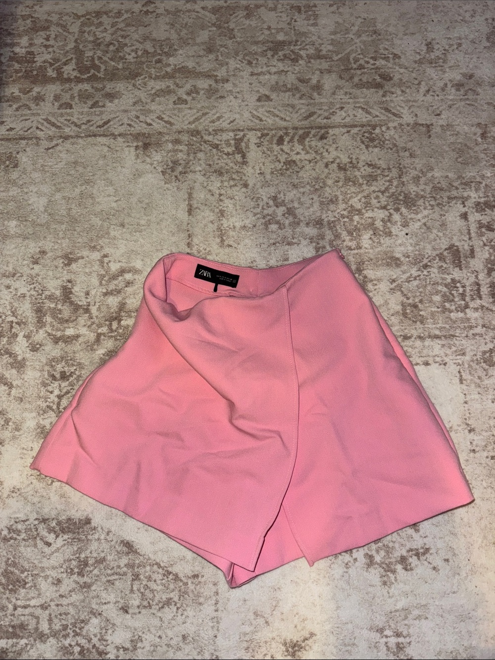 Zara Pink Wrap-Style High-Rise Skort